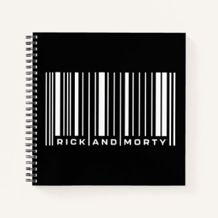 Rick and Morty Bar Code Graphic Notebook