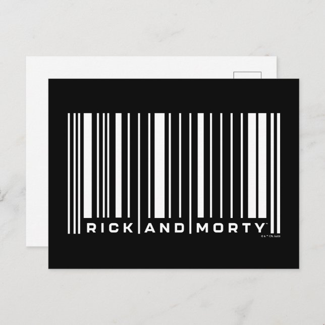 Rick and Morty Bar Code Graphic Postcard (Front/Back)