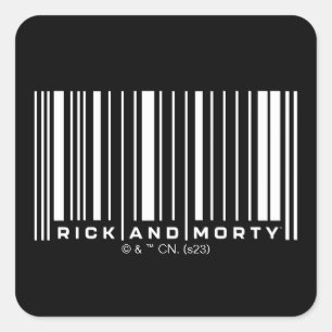 Rick and Morty Bar Code Graphic Square Sticker
