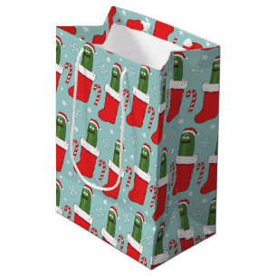 Rick and Morty   Christmas Pickle Rick Pattern Medium Gift Bag