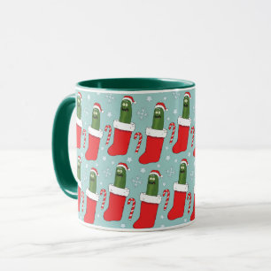 Rick and Morty   Christmas Pickle Rick Pattern Mug