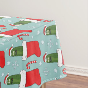 Rick and Morty   Christmas Pickle Rick Pattern Tablecloth