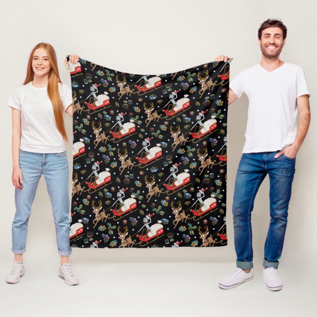 Rick and Morty | Christmas Reindeer Sleigh Pattern Fleece Blanket (In Situ)