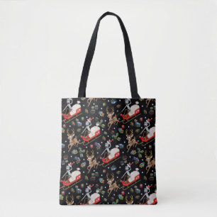 Rick and Morty Christmas Reindeer Sleigh Pattern Tote Bag