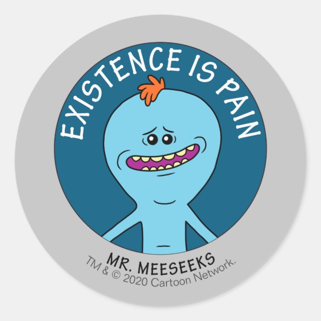 RICK AND MORTY™ | Existence Is Pain Classic Round Sticker (Front)