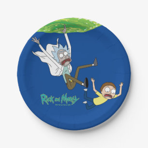 RICK AND MORTY™   Falling Out Of Portal Paper Plate