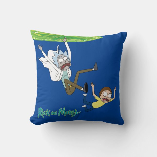 RICK AND MORTY™ | Falling Out Of Portal Throw Pillow (Front)