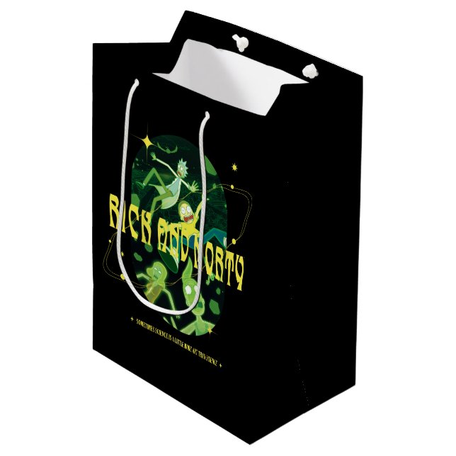 Rick and Morty Falling Quote Badge Medium Gift Bag (Front Angled)
