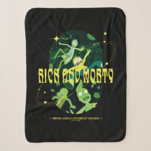 Rick and Morty Falling Quote Badge Sherpa Blanket
