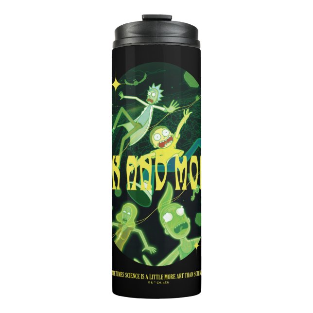 Rick and Morty Falling Quote Badge Thermal Tumbler (Front)