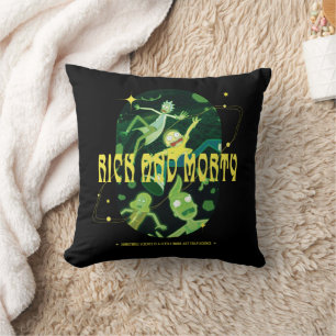 Rick and Morty Falling Quote Badge Throw Pillow