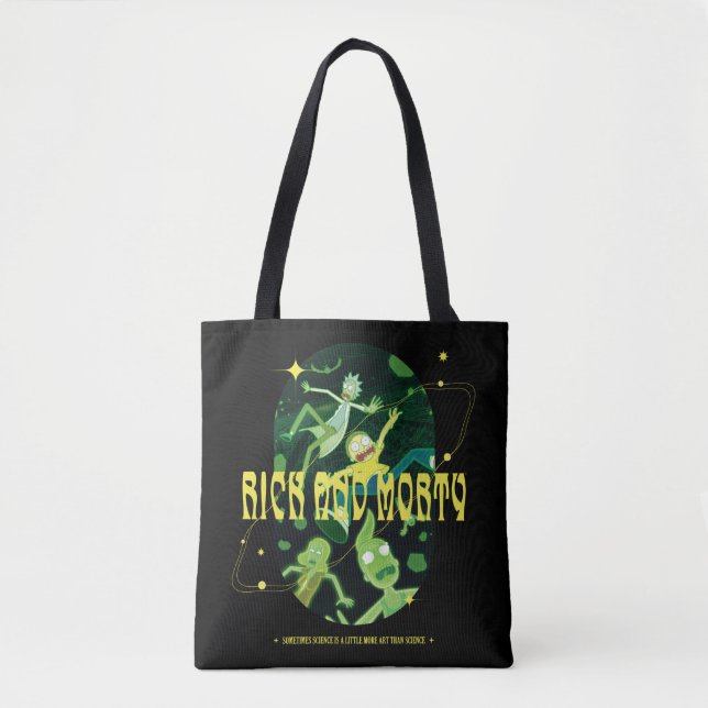 Rick and Morty Falling Quote Badge Tote Bag (Front)