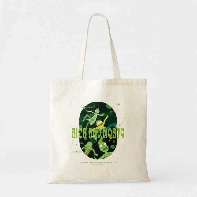 Rick and Morty Falling Quote Badge Tote Bag (Front)
