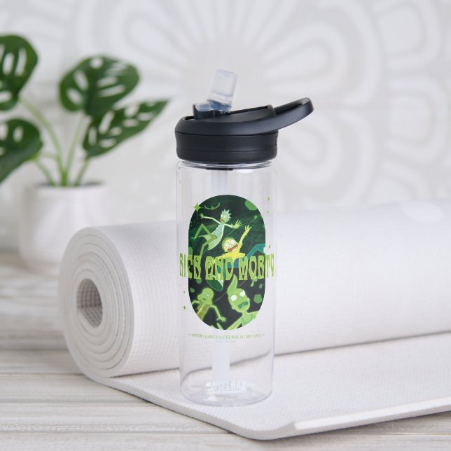 Rick and Morty Falling Quote Badge Water Bottle (Yoga)