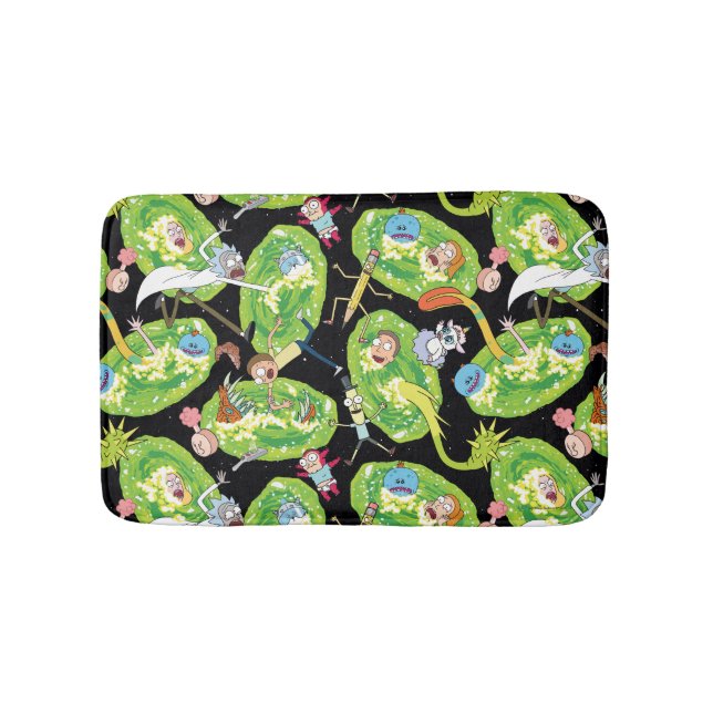 RICK AND MORTY™ | Falling Through Portals Pattern Bath Mat (Front)