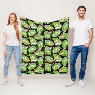 RICK AND MORTY™   Falling Through Portals Pattern Fleece Blanket