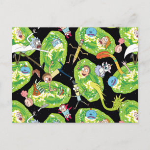 RICK AND MORTY™   Falling Through Portals Pattern Invitation Postcard