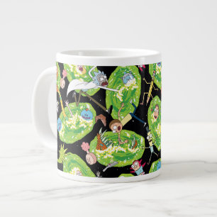 RICK AND MORTY™   Falling Through Portals Pattern Large Coffee Mug