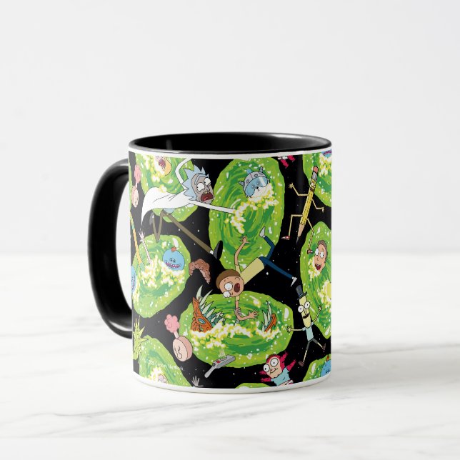 RICK AND MORTY™ | Falling Through Portals Pattern Mug (Front Left)