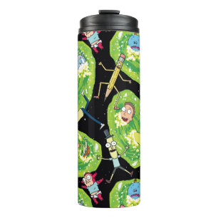RICK AND MORTY™   Falling Through Portals Pattern Thermal Tumbler