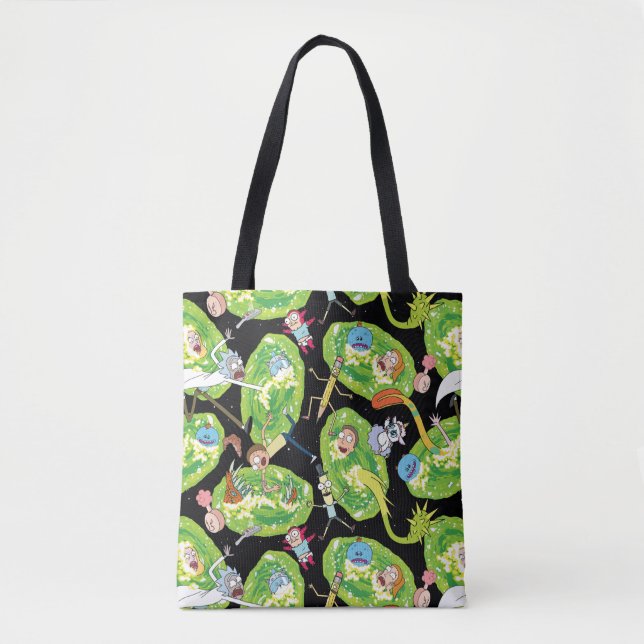 RICK AND MORTY™ | Falling Through Portals Pattern Tote Bag (Front)