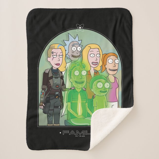 Rick and Morty Family Graphic Sherpa Blanket (Front)