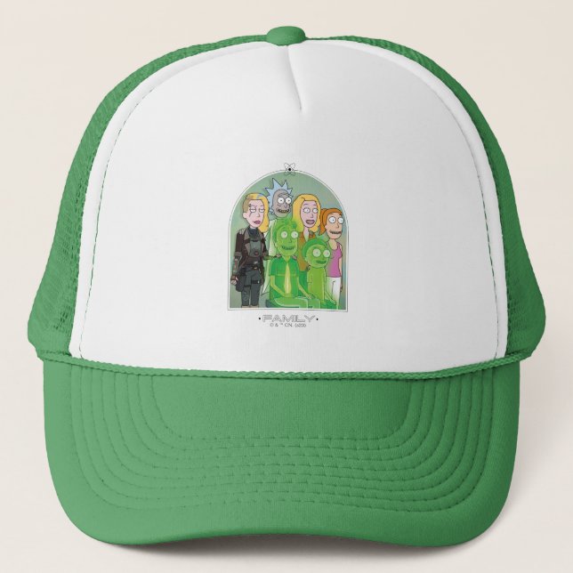 Rick and Morty Family Graphic Trucker Hat (Front)