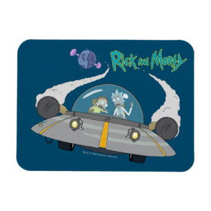RICK AND MORTY™   Flying Off In Space Ship Magnet
