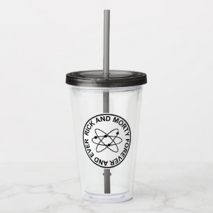 Rick and Morty Forever and Ever Atomic Badge Acrylic Tumbler