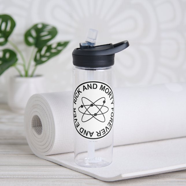 Rick and Morty Forever and Ever Atomic Badge Water Bottle (Yoga)