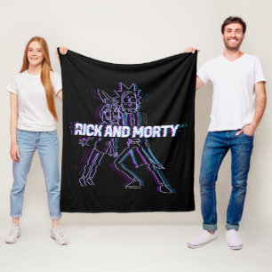 RICK AND MORTY™   Glitched Rick And Morty Fleece Blanket