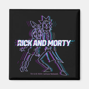 RICK AND MORTY™   Glitched Rick And Morty Magnet