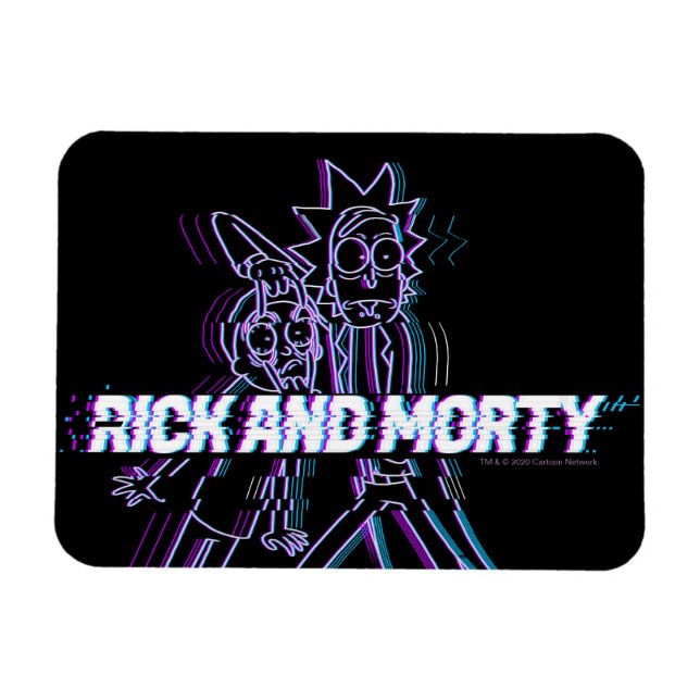 RICK AND MORTY™ | Glitched Rick And Morty Magnet (Horizontal)