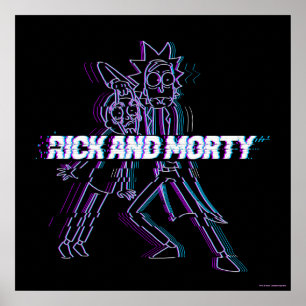 RICK AND MORTY™   Glitched Rick And Morty Poster