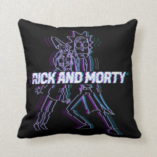 RICK AND MORTY™   Glitched Rick And Morty Throw Pillow