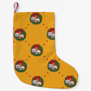 Rick and Morty Holiday Wreath Pattern Small Christmas Stocking