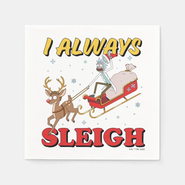 Rick and Morty | I Always Sleigh Napkin (Front)