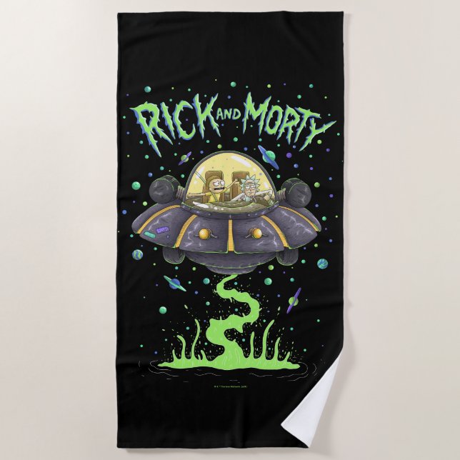 RICK AND MORTY™ | Illustrated Space Flight Graphic Beach Towel (Front)