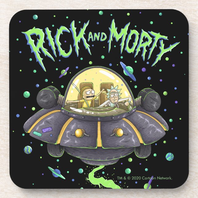 RICK AND MORTY™ | Illustrated Space Flight Graphic Coaster (Front)