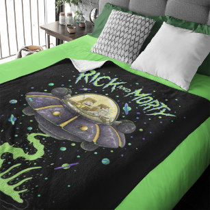 RICK AND MORTY™   Illustrated Space Flight Graphic Fleece Blanket