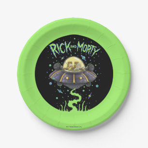 RICK AND MORTY™   Illustrated Space Flight Graphic Paper Plate