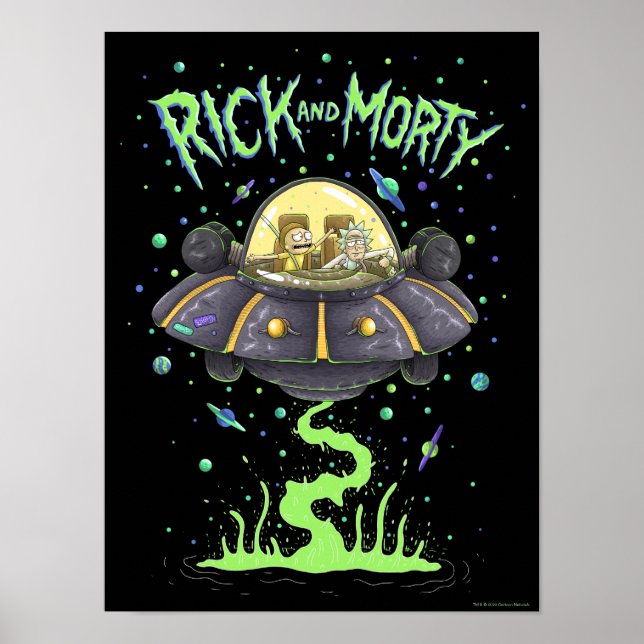 RICK AND MORTY™ | Illustrated Space Flight Graphic Poster (Front)