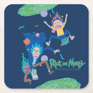 RICK AND MORTY™ Infected Portal Jump Square Paper Coaster
