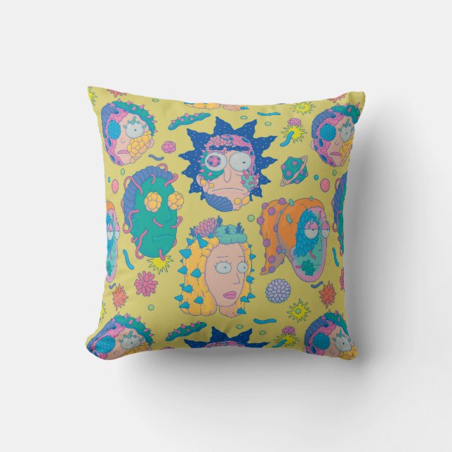 RICK AND MORTY™ | Infected Smith Family Pattern Throw Pillow (Front)