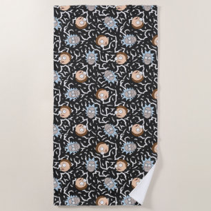 Rick and Morty Lightning Pattern Beach Towel