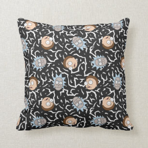 Rick and Morty Lightning Pattern Throw Pillow