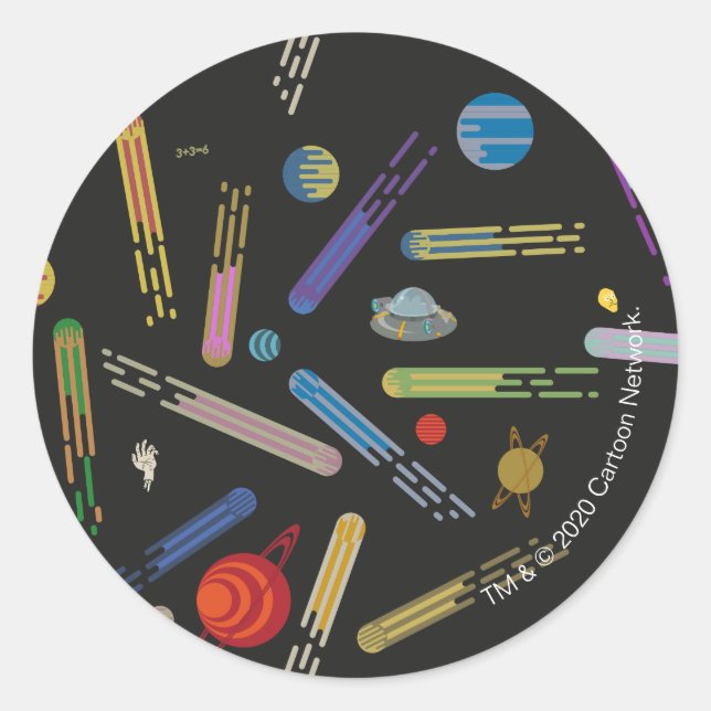 RICK AND MORTY™ | Outer Space Comet Pattern Classic Round Sticker (Front)