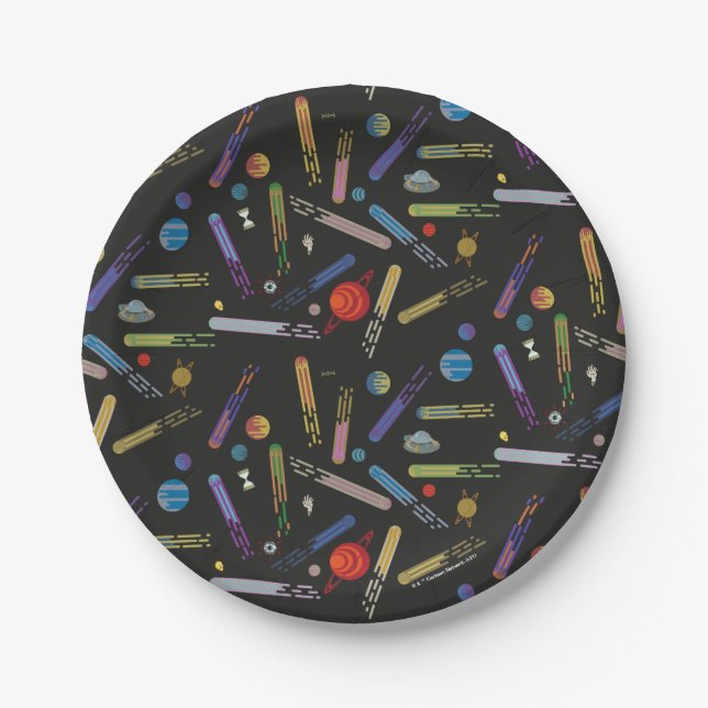 RICK AND MORTY™ | Outer Space Comet Pattern Paper Plate (Front)