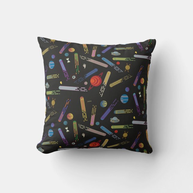 RICK AND MORTY™ | Outer Space Comet Pattern Throw Pillow (Front)