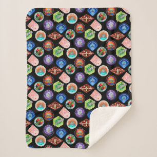 RICK AND MORTY™   Outer Space Patches Pattern Sherpa Blanket